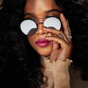 H.E.R. x DIFF Sunglasses, Driver Black Grey